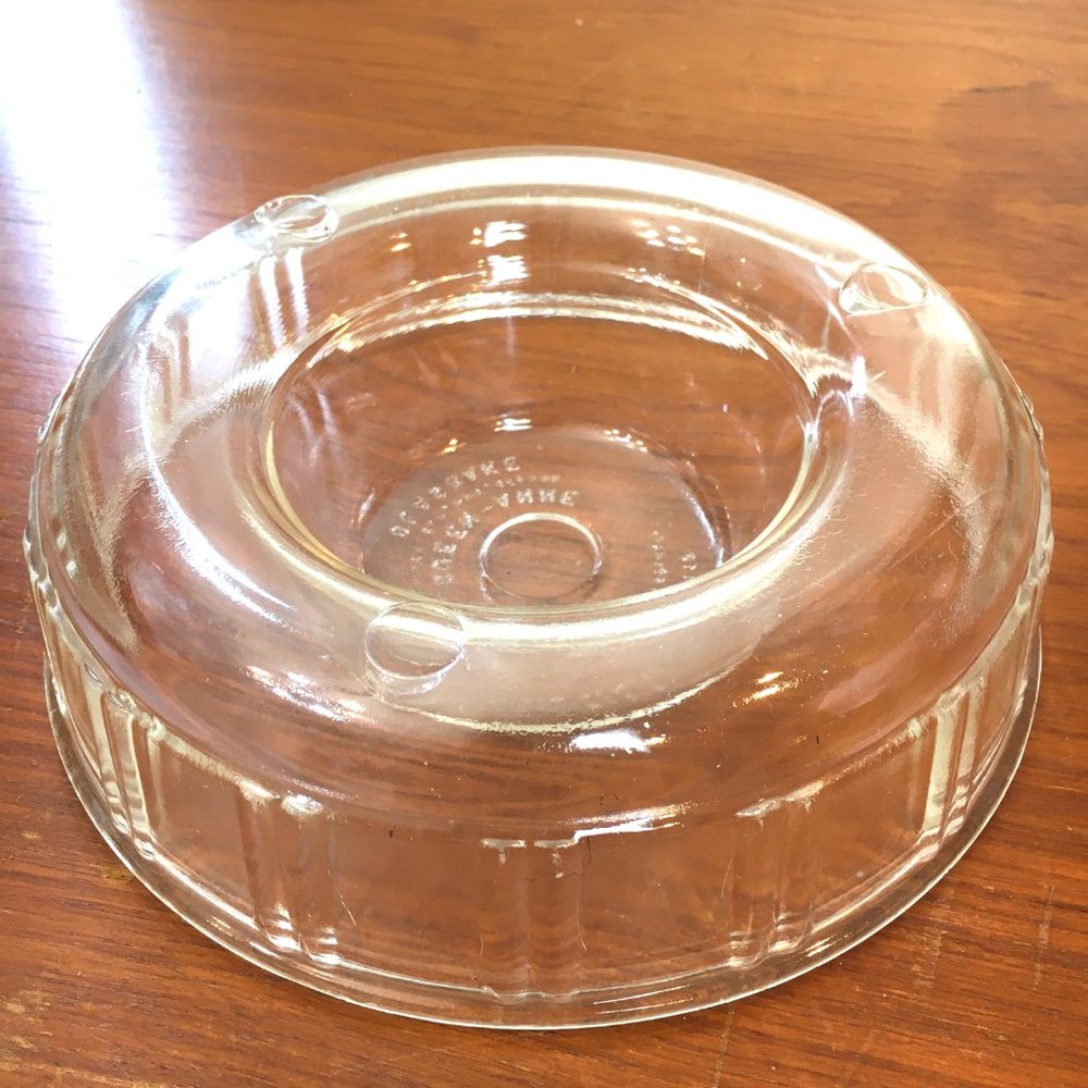 * VTG  40’s Glasbake Queen Anne Clear Glass Ring Mold Bundt Pan